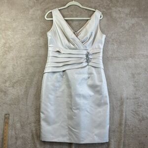 VTG‎ Y2K 90's Cache Bodycon Metallic Dress Sz 12 Rhinestone Bling Party EUC